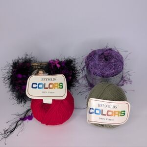 NWT. ASSORTED Colors Yarn Set.  Two fancy. Reynolds" Colors, Fancy Fur & Flutter